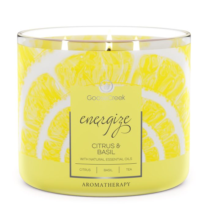 Citrus & Basil Aromatherapy Large 3-Wick Candle