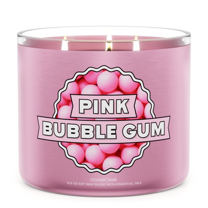 Pink Bubble Gum Large 3-Wick Candle