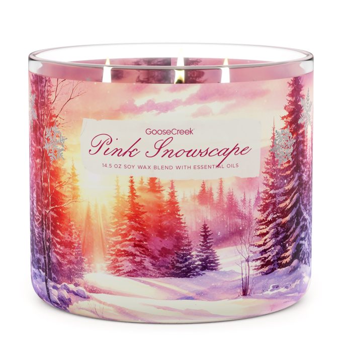 Pink Snowscape Large 3-Wick Candle