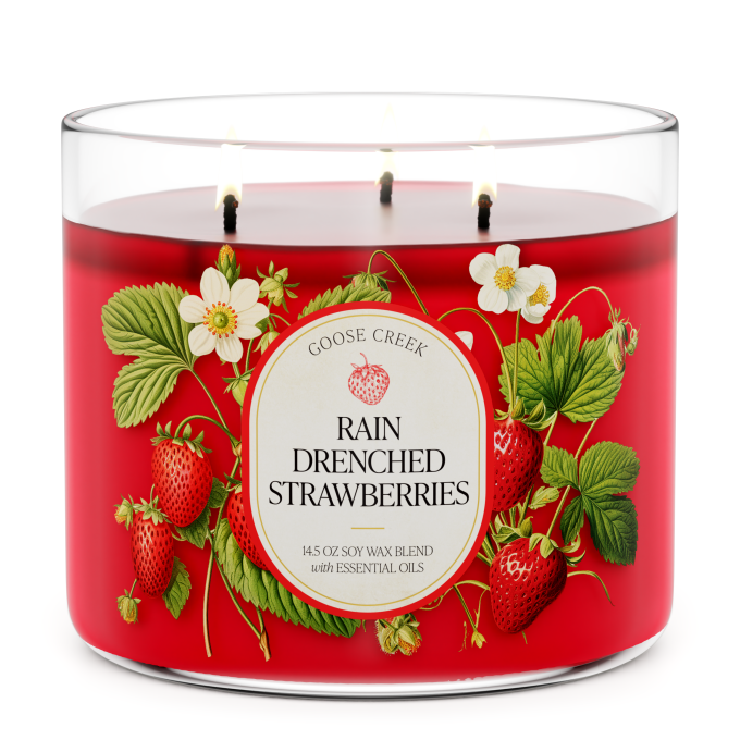 Rain Drenched Strawberries 3-Wick Candle