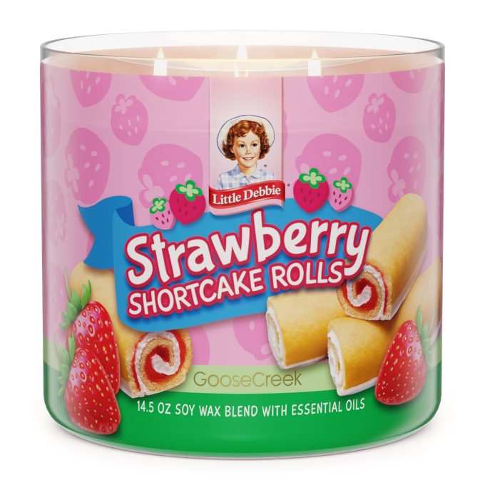 Strawberry Shortcake Rolls Little Debbie ? 3-Wick Candle