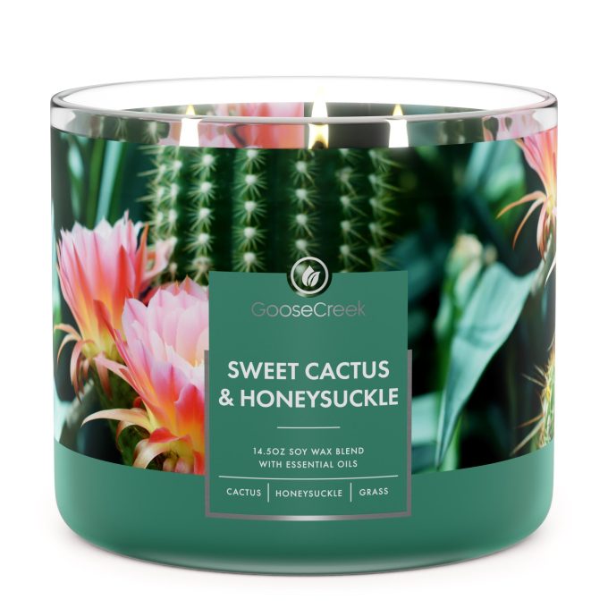 Sweet Cactus & Honeysuckle 3-Wick Candle