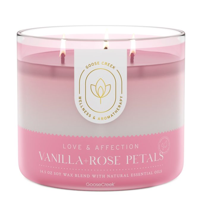 Vanilla & Rose Petals Aromatherapy 3-Wick Candle